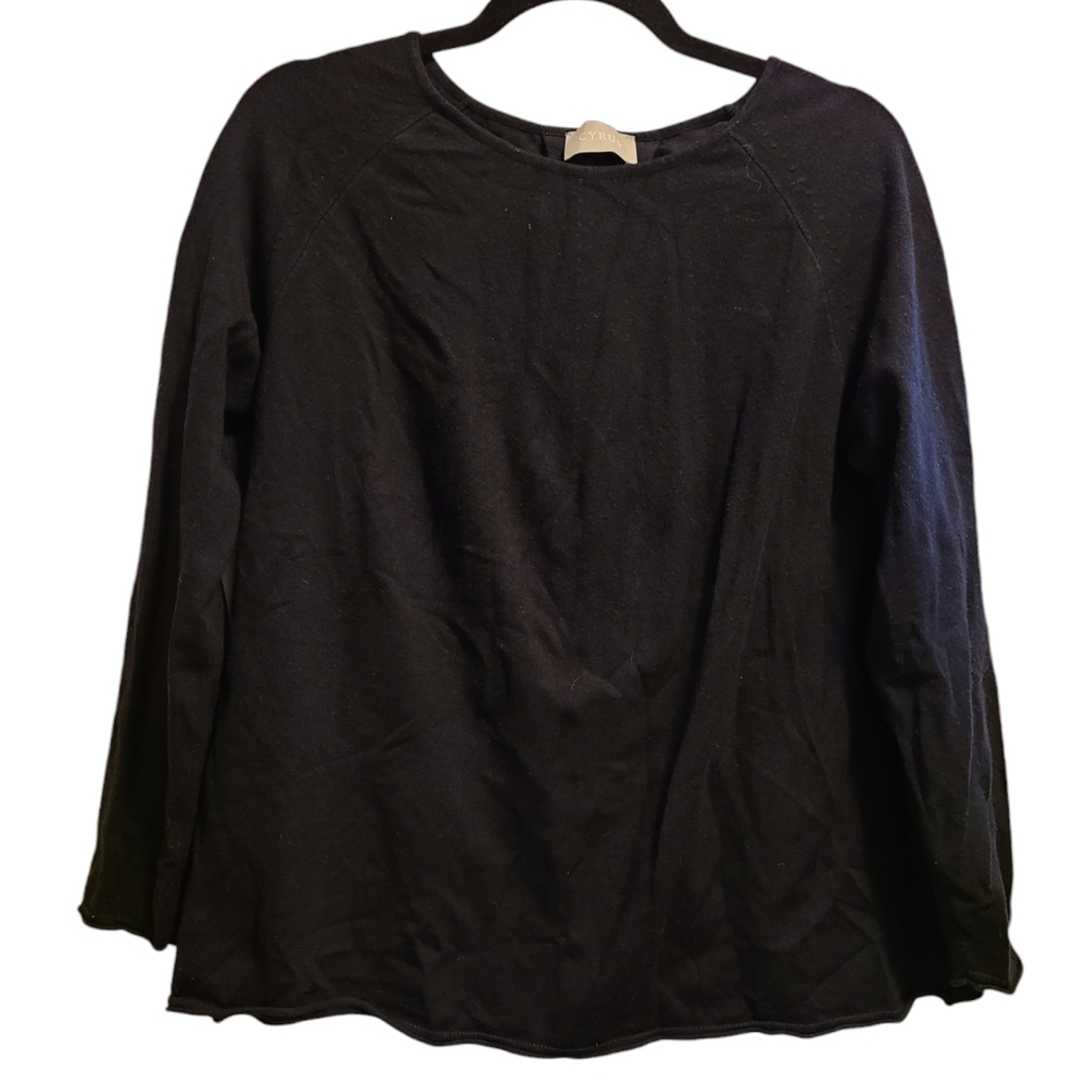 Rolled-hem sweater L